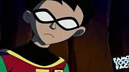 starfire feels intense emotions during doggystyle with robin in hentai