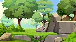 horny young female orc face-sits lucky boy in nature game review! 😏