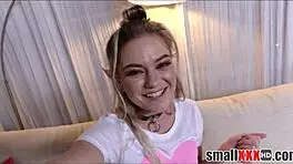 Petite Blonde Chloe Foster Masturbates With Huge Dildo Before Taking Monster Cock To Multiple Orgasms