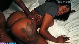 Amateur Ebony Girl Sucks and Fucks Monster BBC During Netflix and Chill