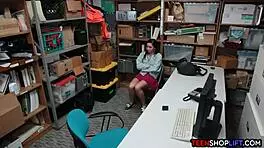 Lingerie stealing stripper caught and fucked by security!