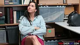 Lingerie stealing stripper caught and fucked by security!