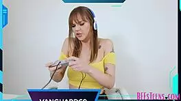 Rebecca Vanguard, Sidra Sage, and Raven Right Dominate Hacker with Blowjobs and Cunilingus.