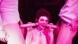 a student gets fucked by two cocks in a club