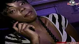 Black Ebony Slut with Big Natural Tits Pick Up at the Street 😈