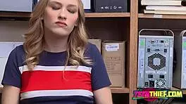 Cute Blondie Caught Stealing By Mall Security Guard