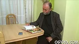 Hey, watch this old fart lick young 18+ pink cookie!