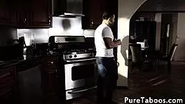 Busty Milf Rides Cock in Missionary and Cowgirl During Taboo Threesome