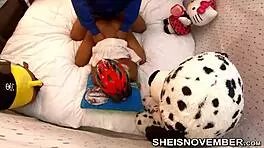 PRETTY BROWN SKIN GIRL VOYEUR With Sexy Thighs Dresses in Bathroom