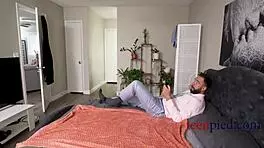 Step daughter in bunny costume feels excited with daddy.