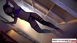 Adriana Chechik sucks big dick with ripped clothes at party!