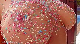 I love curvy teen with dildo on tits