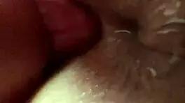 Hard pounding with husband, licking ass for creamy finish.