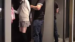 Japanese teen girlfriend gives blowjob and gets pussy fucked to orgasm