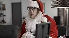 Santa Fucks Petite Teen Beauty At Boss's Home With Blowjob And Hardcore Sex