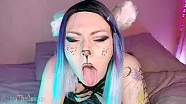 Girl Assfucks Ponytail and Masturbates Rubber Cock