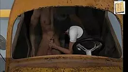 Penelope gets wild in anime game. Teen takes anal creampie doggystyle with intense action.