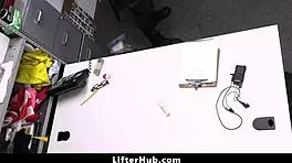 Beautiful Teen Caught Stealing Gives Blowjob and Bends Over for Doggystyle Fuck