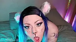 Girl Assfucks Ponytail and Masturbates Rubber Cock