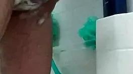 Washing my big brown dick close-up homemade 😍