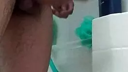 Washing my big brown dick close-up homemade 😍