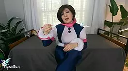 Huge-chested teen teaches you how to masturbate by leading you through a joi session while she counts down to her own orgasm