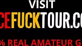 the cute colombian got pinned and throated by the tourist