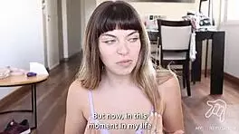 Homemade Babe Loves Cum on Face and Mouth in First Facial Vlog