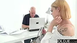 nick licks young 18+ pussy and sticks his old man dick in her mouth blowjob