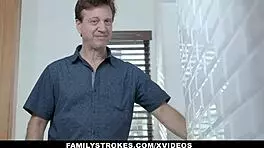 familystrokes - caramel ebony teen xianna hil gets throatfucked by stepbro in missionary and cowgirl