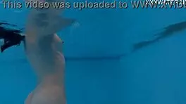 marfa, the unique and beautiful pornstar, shines by the pool with her tight body