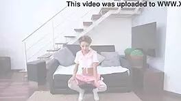 Skinny Petite Brazilian Larinha Fucked by Huge Cock Anal ATM