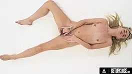 Watch Up Close! Petite 18+ Blonde Khloe Kingsley Masturbates Solo Full Scene!