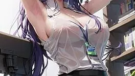 3d animated ai generated innocent wife gets a lesson at the office with pussy masturbation asmr sound ai porn