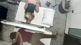 Real video of a masseur banging a woman next to her husband, damn!