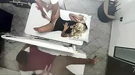 Real video of a masseur banging a woman next to her husband, damn!