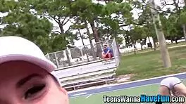 real teen lesbo threeway at party