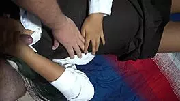 horny teacher convinces schoolgirl for sex with blowjob and doggystyle in uniform