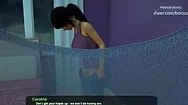 Taboo cum sprayed on step sister's big tits and ass in Milfy City.