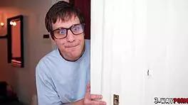 two emo teens get nailed by roommate in threesome 😈