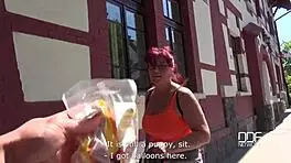 Pov cock blowjob in the outdoors fills alexis cherrys mouth with cum 😍