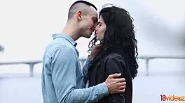 i'm on my first date with black angel. she's kissing me and sucking my cock in lingerie.