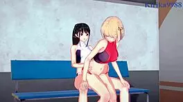 chisato nishikigi and takina inoue intense futanari sex - lycoris recoil hentai