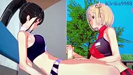 chisato nishikigi and takina inoue intense futanari sex - lycoris recoil hentai