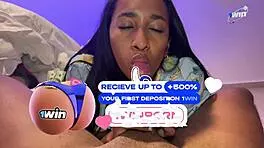 stepmother helps stepson reduce erection with blowjob, moaning as she gets creampied