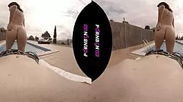 VR Latina neighbor nympho craves outdoor pool sex!