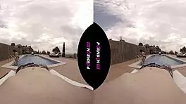 VR Latina neighbor nympho craves outdoor pool sex!