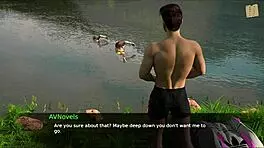 Hot brunette in 3D porn flirts erotically