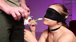 she didn't know my cum was in her yogurt taste game.