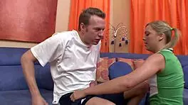 Cute young 18+ cheerleader Ally Kay gets fucked in her shaved cunt with perky tits